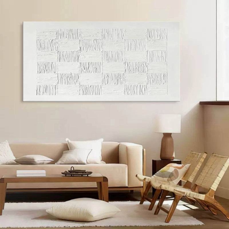 Large White Textured Painting White Textured Art Canvas White Plaster Canvas Painting Wabi Sabi Art