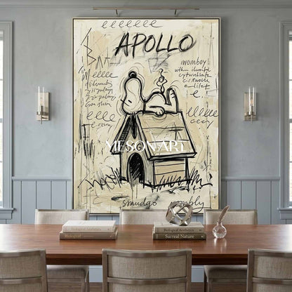 Street Art Snoopy Painting Kids Room Modern Office Console Table Canvas
