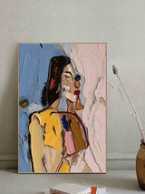 Thick Abstract Woman Canvas Oil Painting Abstract Woman Textured Art Palette Knife Figure Painting