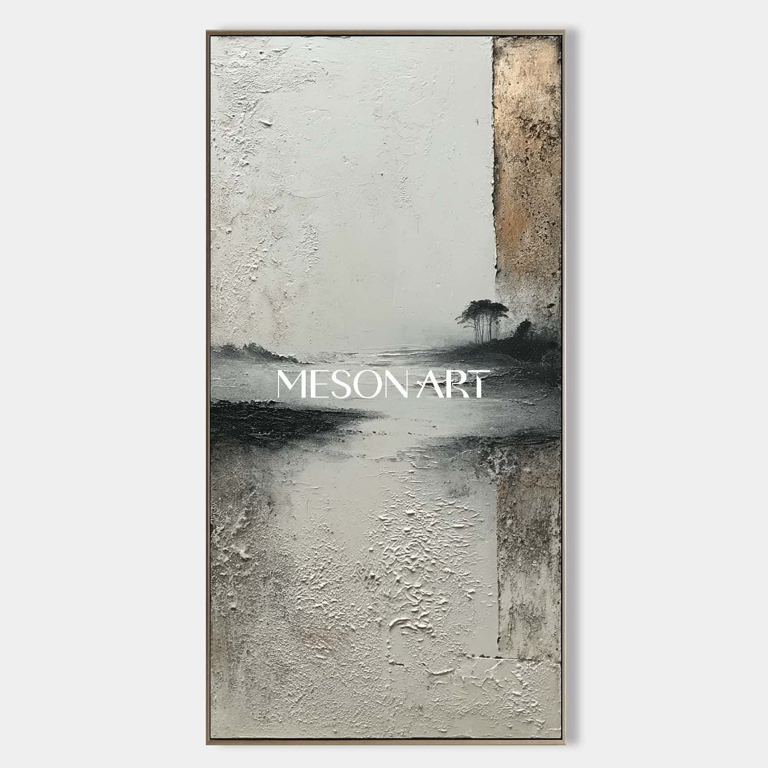 3D Large Gray Minimalist Painting Gray Abstract Canvas Art Wall Decor