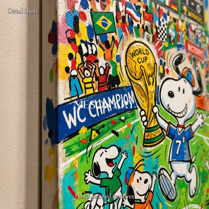 Large Snoopy World Cup Graffiti Painting For Kids Room Decor