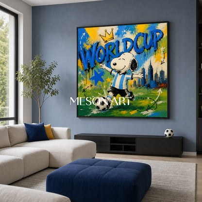 Snoopy World Cup Graffiti Art For Kids Room And Living Space With Bold Colors