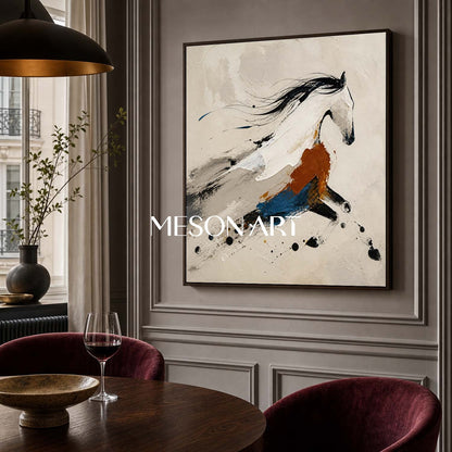 Abstract Horse Canvas Art Minimalist Wall Decor For Living Room And Office