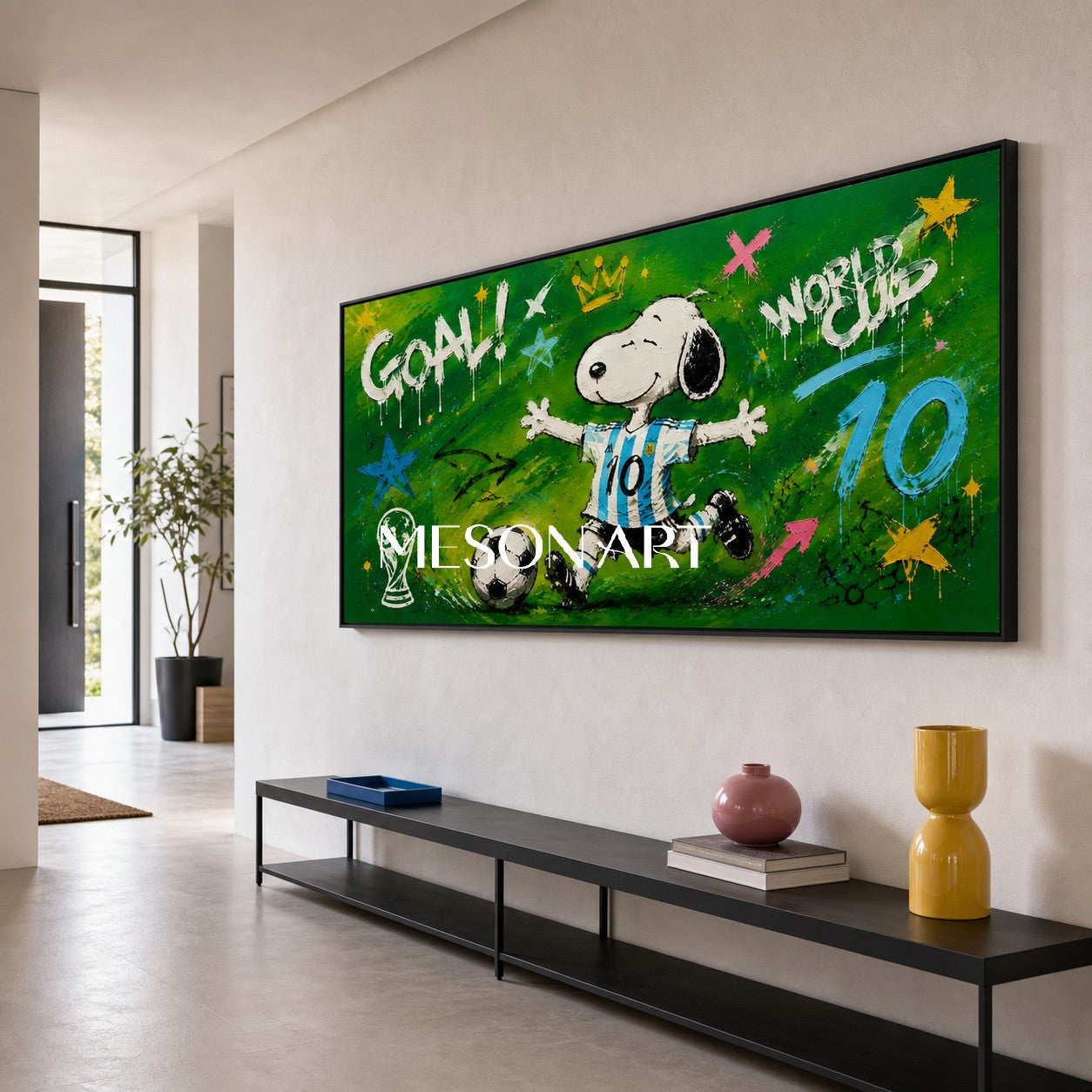 Snoopy World Cup Graffiti Art For Kids Room And Living Space Decor