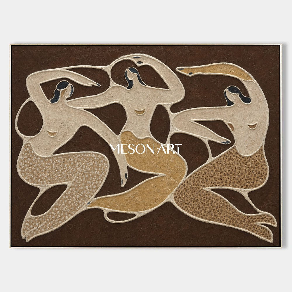 Abstract Figurative Art With Earth Tones For Contemporary Home Decor