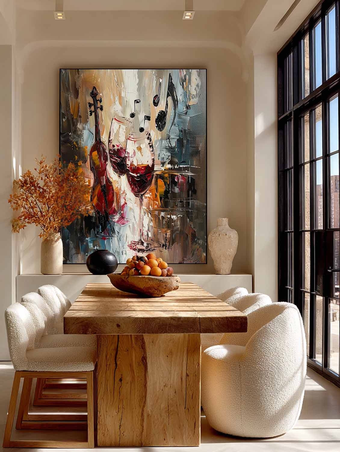 Wine Glasses And Violin Drums Abstract Canvas Art For Sale Violin And Wine Wall Art Decoration