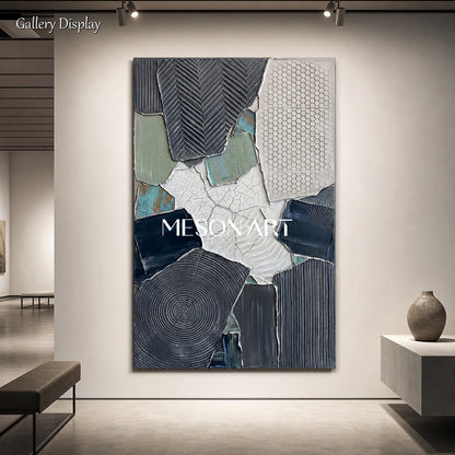 Minimalist Abstract Painting With Textured Relief For Modern Living Spaces