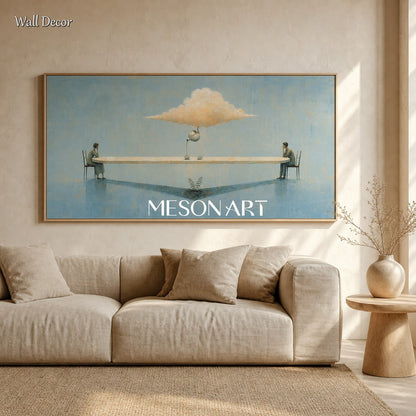 Surrealist Art Print With Floating Cloud Teapot For Modern Living Room And Executive Office Decor
