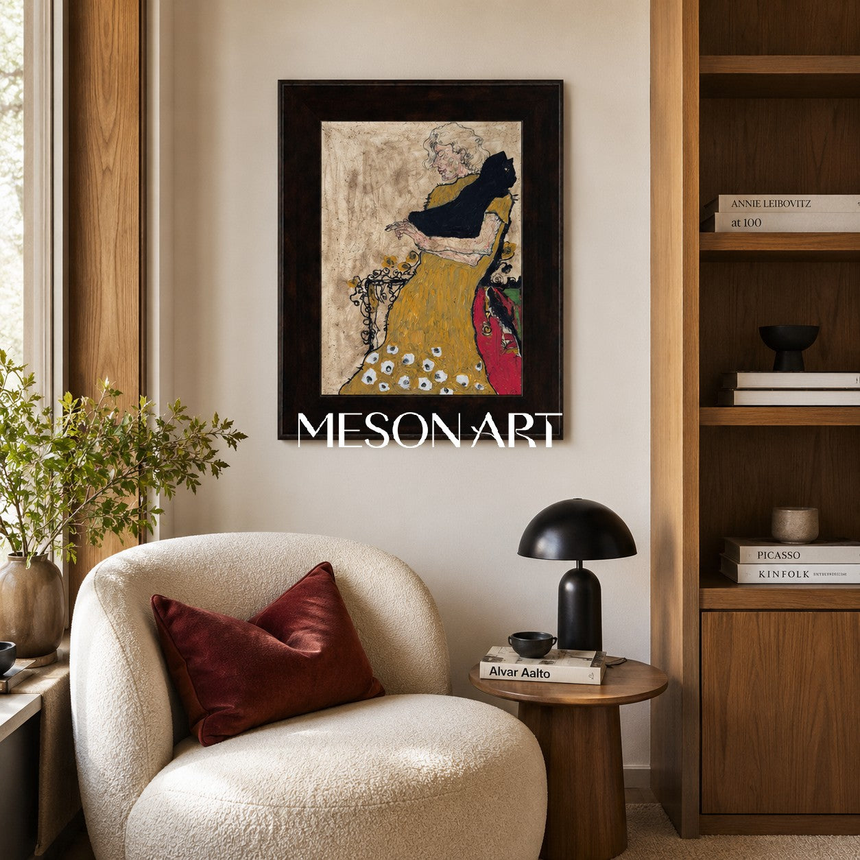 Gold And Black Figurative Painting Original Contemporary Art Rectangular Wall Decor For Living Room By Mesonart