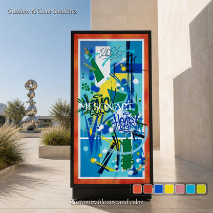Blue Graffiti Art Wall Decor Panoramic Cool Banksy Style Original Artist Hand Painted By Mesonart