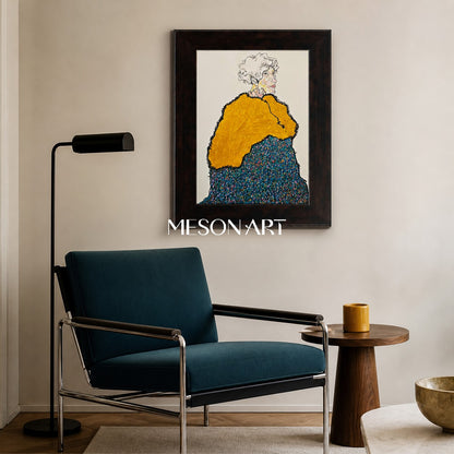 Gold And Black Contemporary Painting Original Artist Hand Painted Rectangular Wall Art By Mesonart