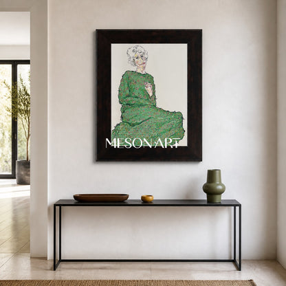 Green And White Fine Art Collectible Painting Rectangular Wall Decor For Living Room By Mesonart