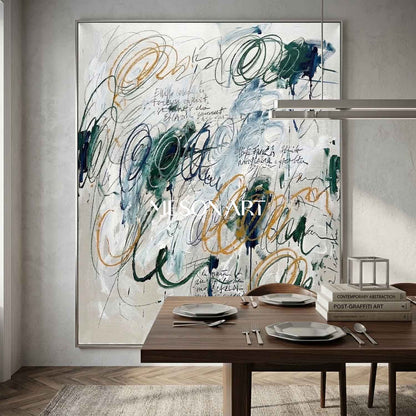 Large Original Scribble Abstract Oil Painting Large Texture Canvas Art