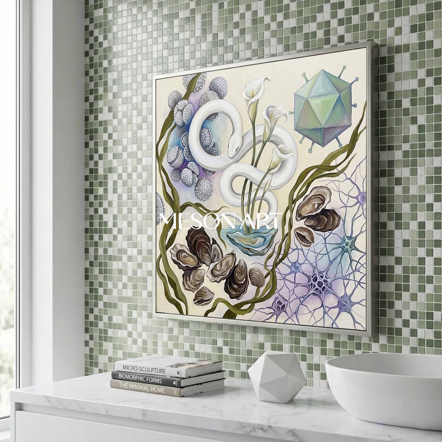 Custom Original Minimalist Snake Painting Luxury Office Gallery Decor