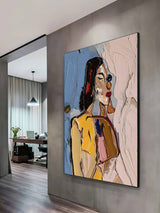 Thick Abstract Woman Canvas Oil Painting Abstract Woman Textured Art Palette Knife Figure Painting