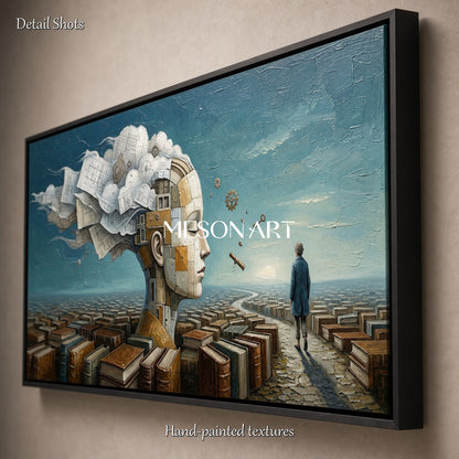 Surreal Library Wall Art For Home Office And Study Dark Academia Decor