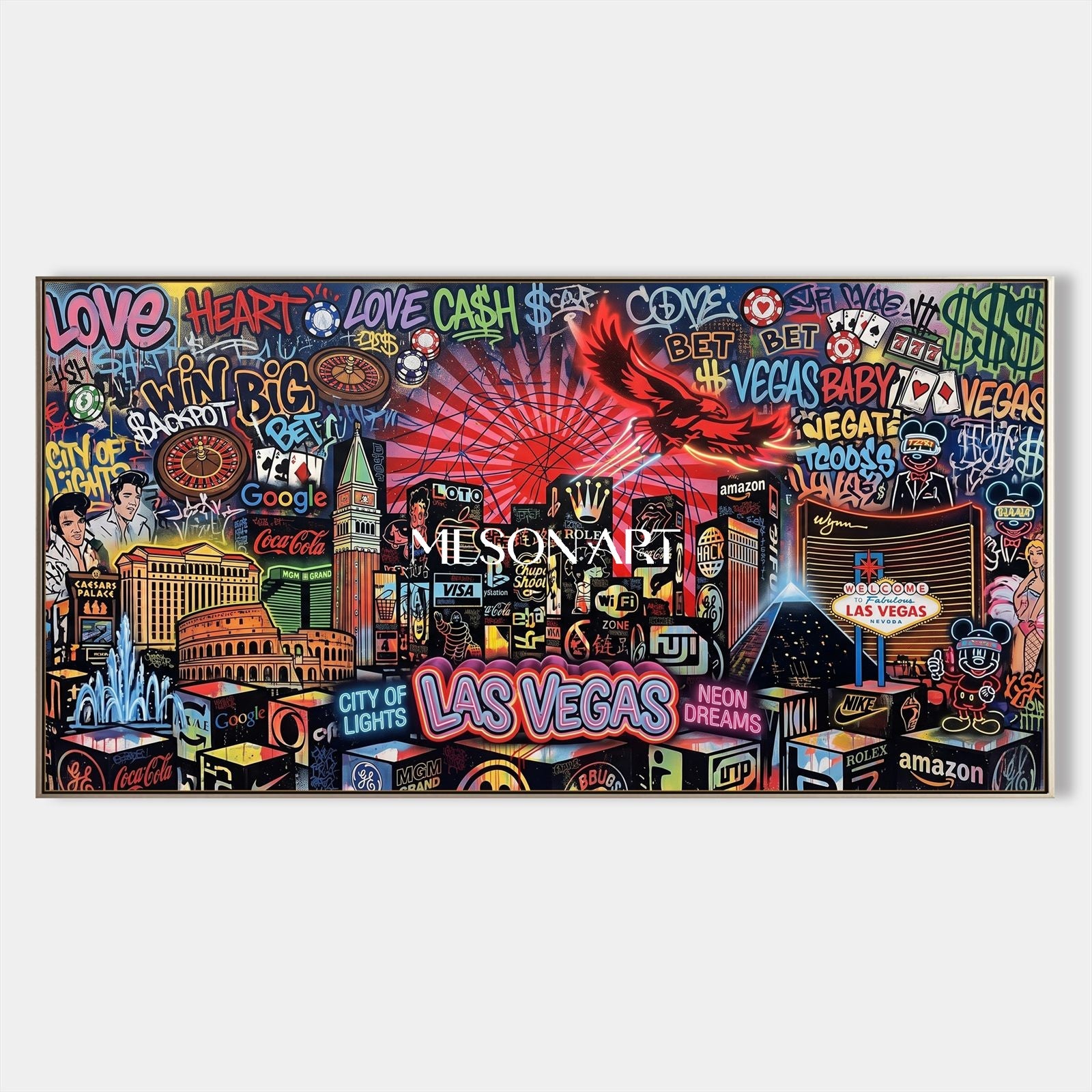 Black And Red Graffiti Art Square Wall Decor For Living Room Original Artist By Mesonart