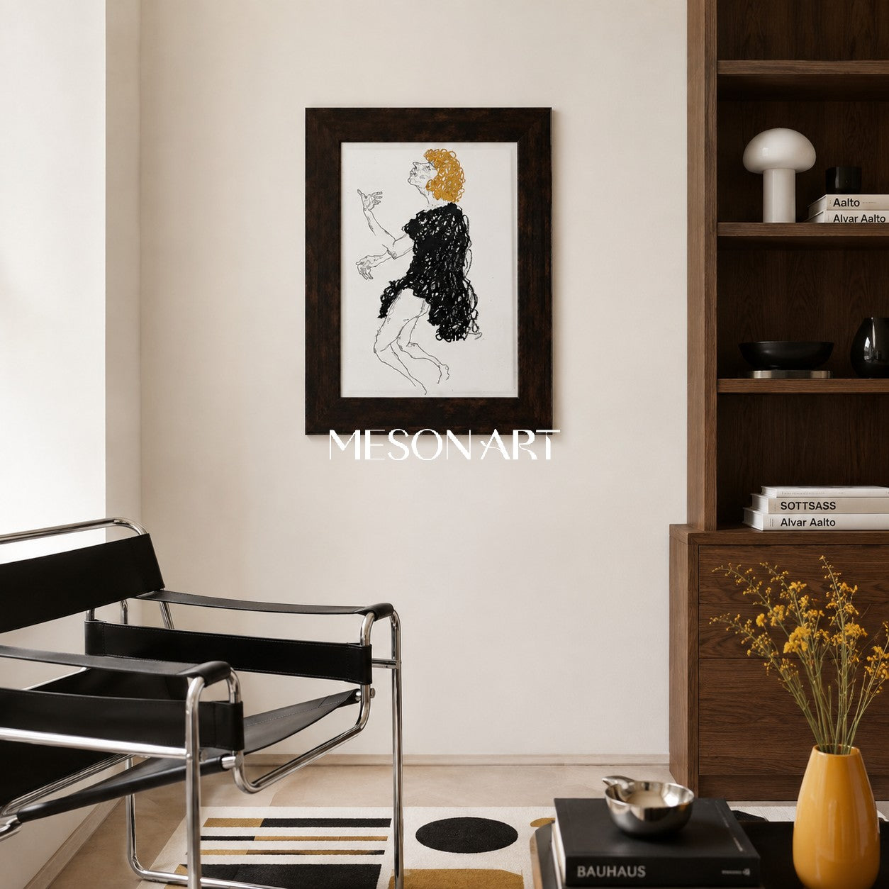 Black And Gold Abstract Original Contemporary Painting Rectangular Wall Art For Living Room By Mesonart