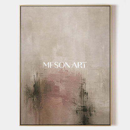 Minimalist Abstract Painting In Earth Tones With Soft Texture For Modern Home Decor