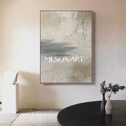 Large 3D Beige Abstract Lake Canvas Art Beige Lake Texture Painting Lake Wall Art Decor