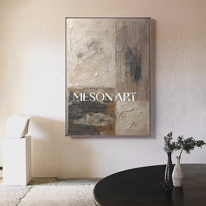 Large 3D Neutral Abstract Canvas Wall Art Decoration Neutral Texture Painting Wabi-Sabi Art