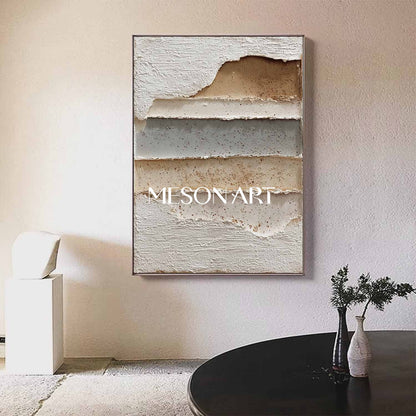 Large 3D Minimalist Texture Painting White Abstract Texture Canvas Art White Minimalist Wall Art