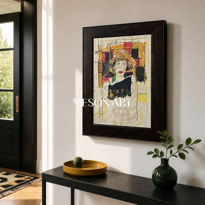 Beige Contemporary Figurative Painting Original Artist Hand Painted Rectangular Wall Art For Living Room By Mesonart