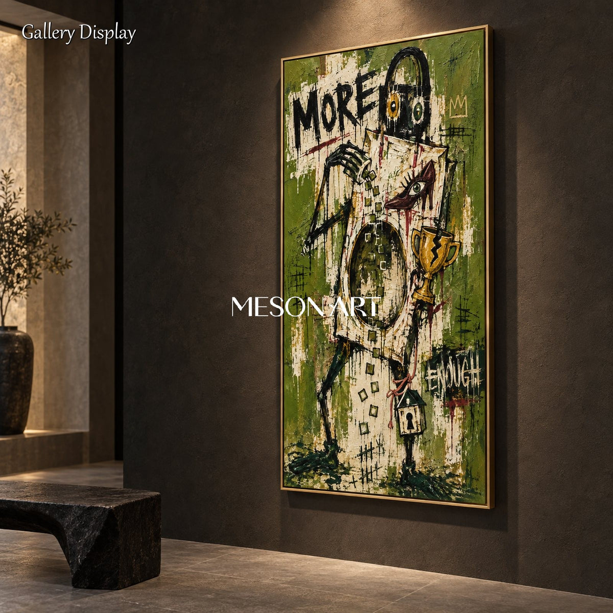 Green And Black Graffiti Art Panoramic Wall Decor Original Artist Hand Painted By Mesonart