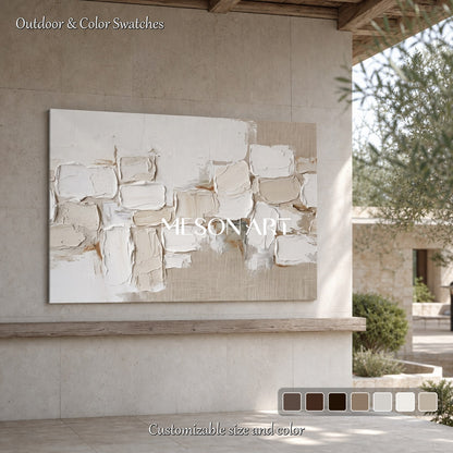 Minimalist Abstract Art With Textured Relief Blocks For Modern Home Decor