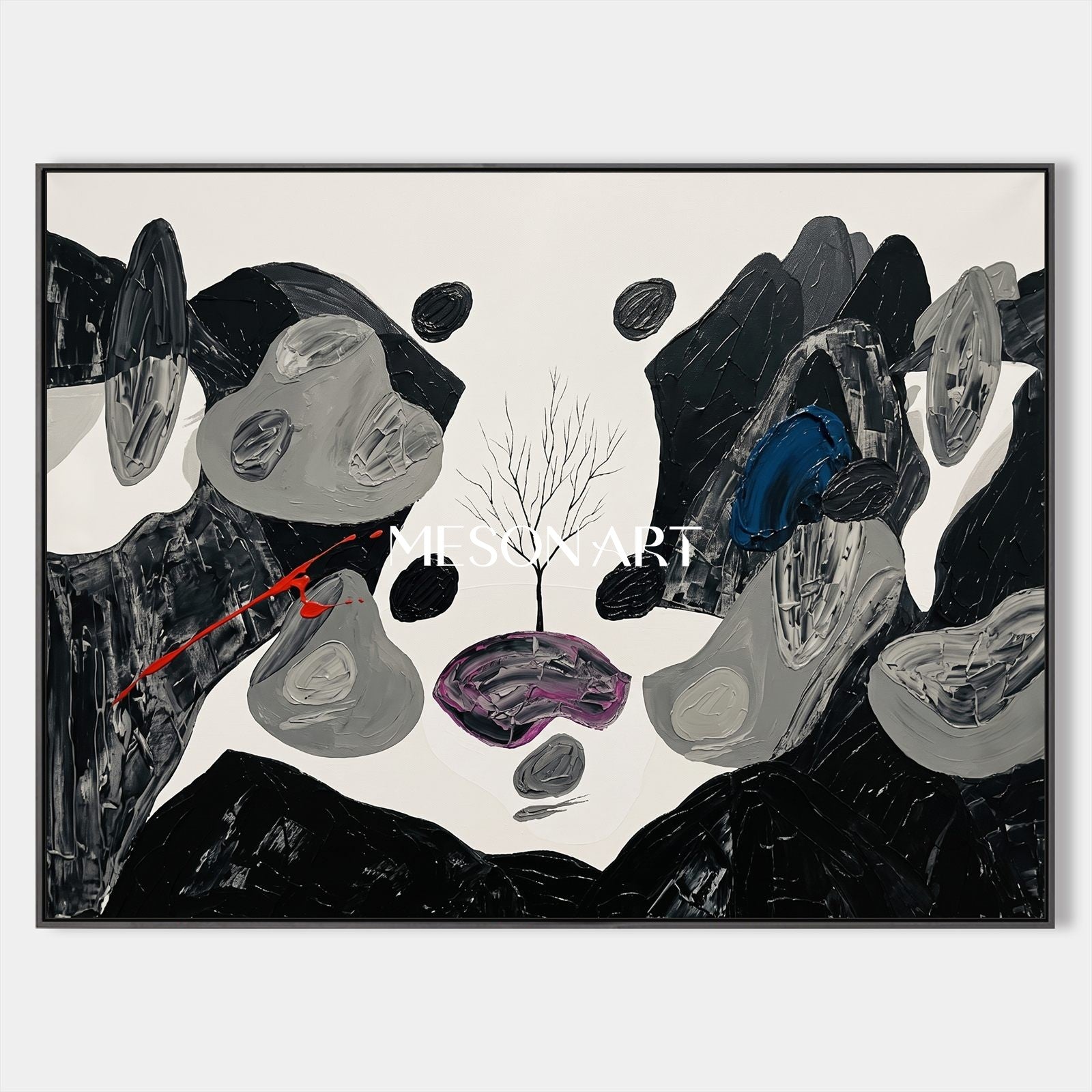 Large Abstract Wall Art With Palette Knife Texture For Modern Living Room Decor