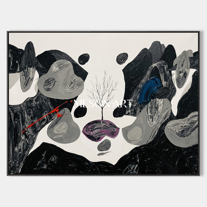 Large Abstract Wall Art With Palette Knife Texture For Modern Living Room Decor