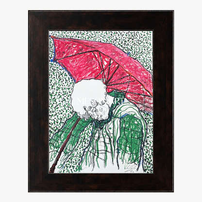 Red And Green Figurative Expressionist Painting Modern Art Rectangular Wall Decor By Mesonart