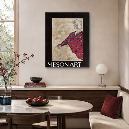 Red And Beige Contemporary Painting Original Artist Statement Artwork Rectangular Wall Decor For Living Room By Mesonart