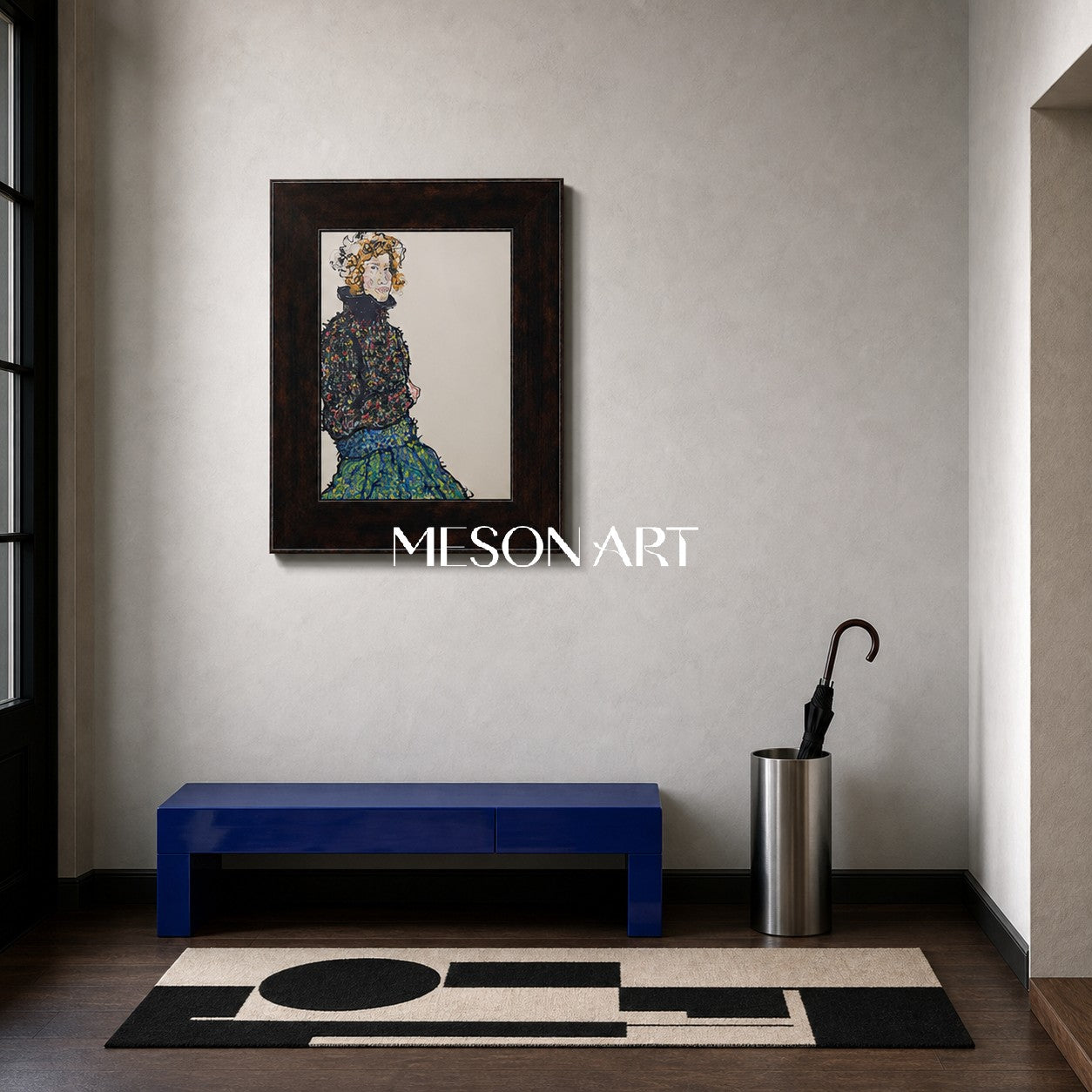 Modern Abstract Portrait Art With Expressive Lines For Living Room Decor