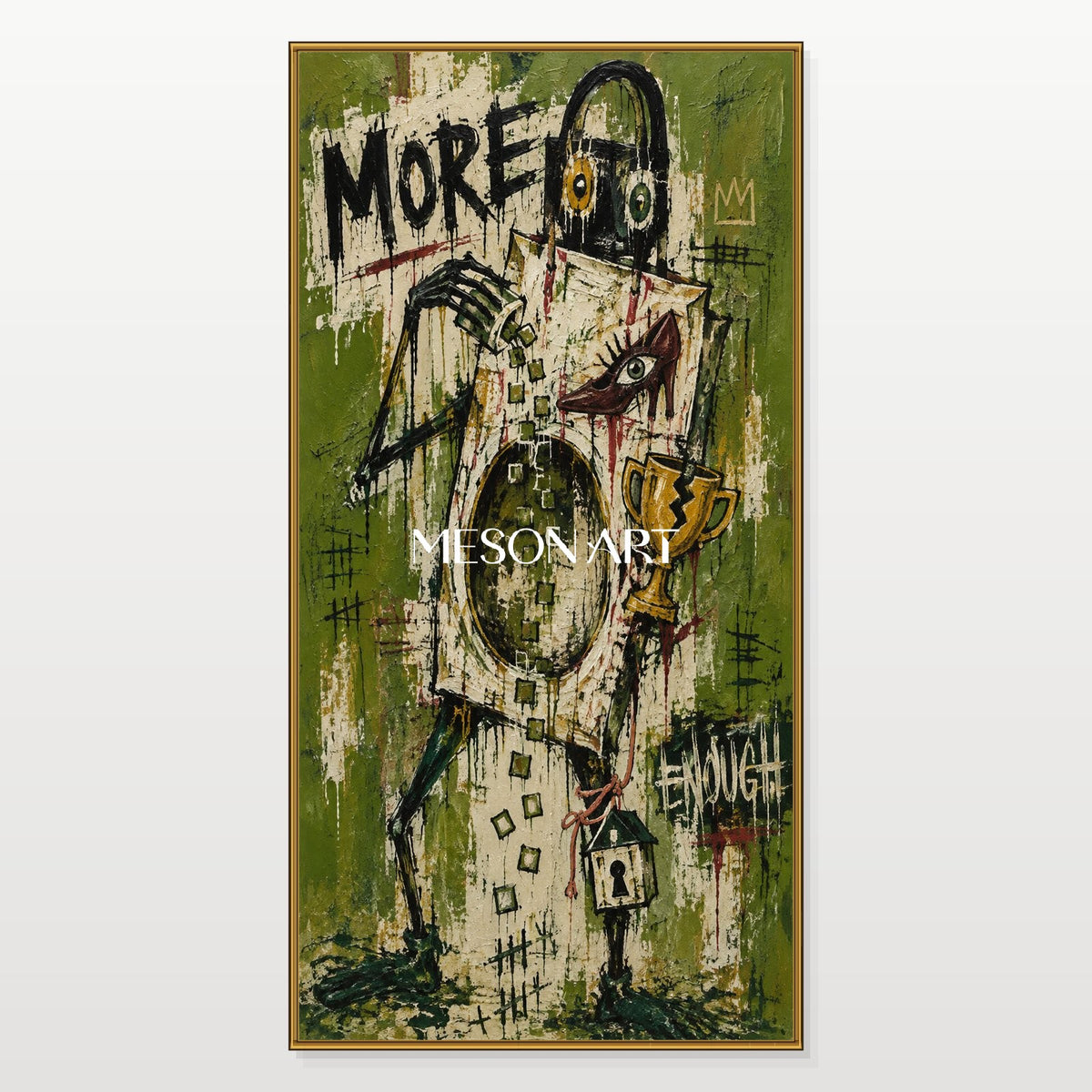 Green And Black Graffiti Art Panoramic Wall Decor Original Artist Hand Painted By Mesonart