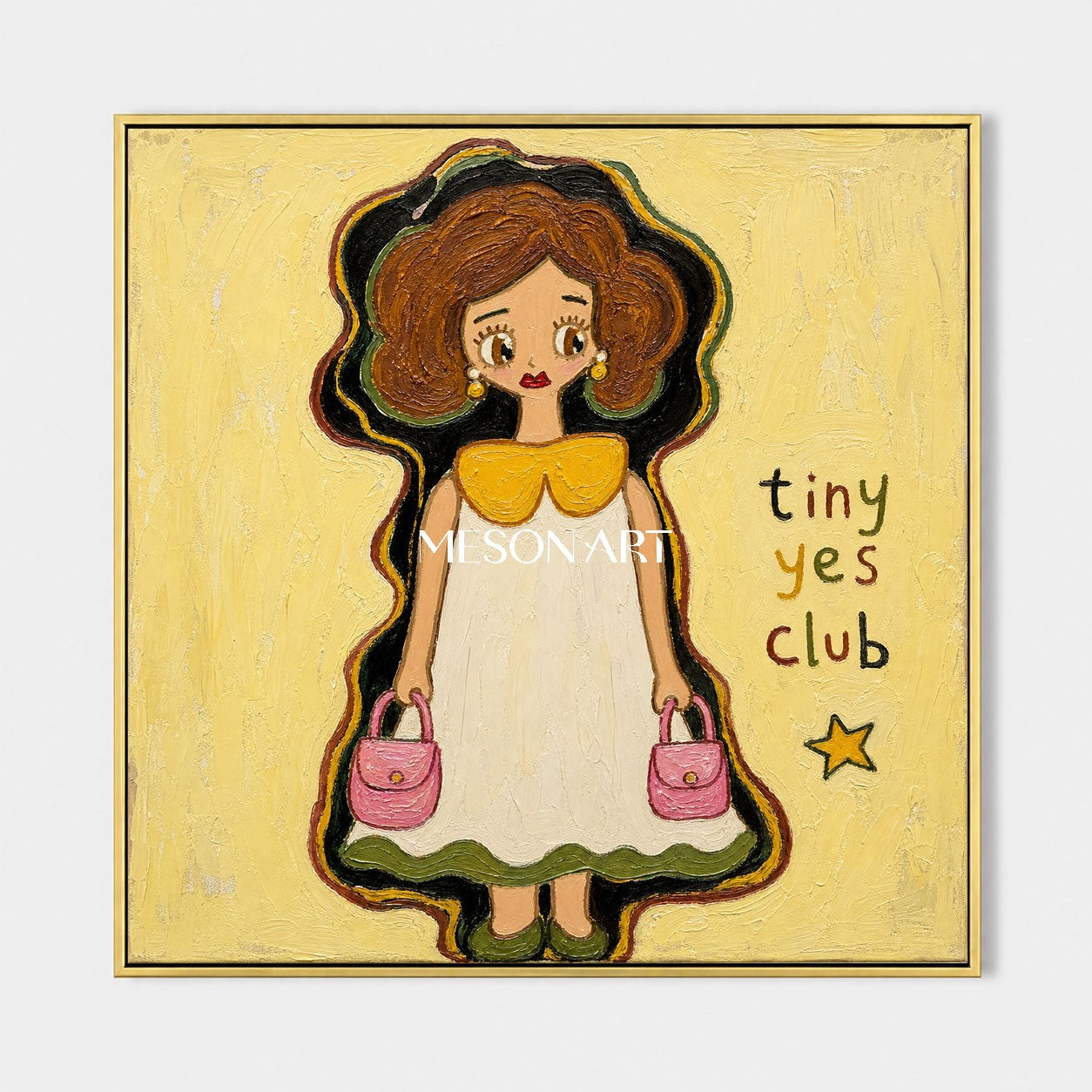 Whimsical Pop Art Painting For Kids Room With Textured Finish And Vibrant Colors