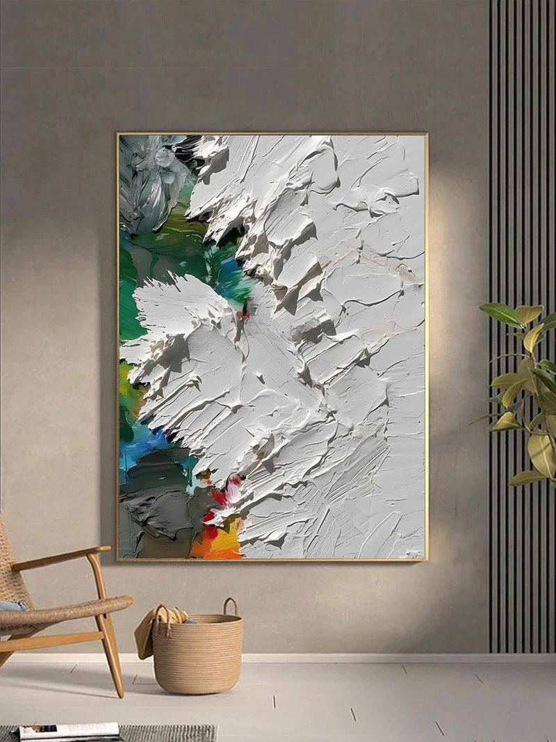 3D Thick Abstract Canvas Art Thick Textured Acrylic Painting Abstract Plaster Wall Art For Sale