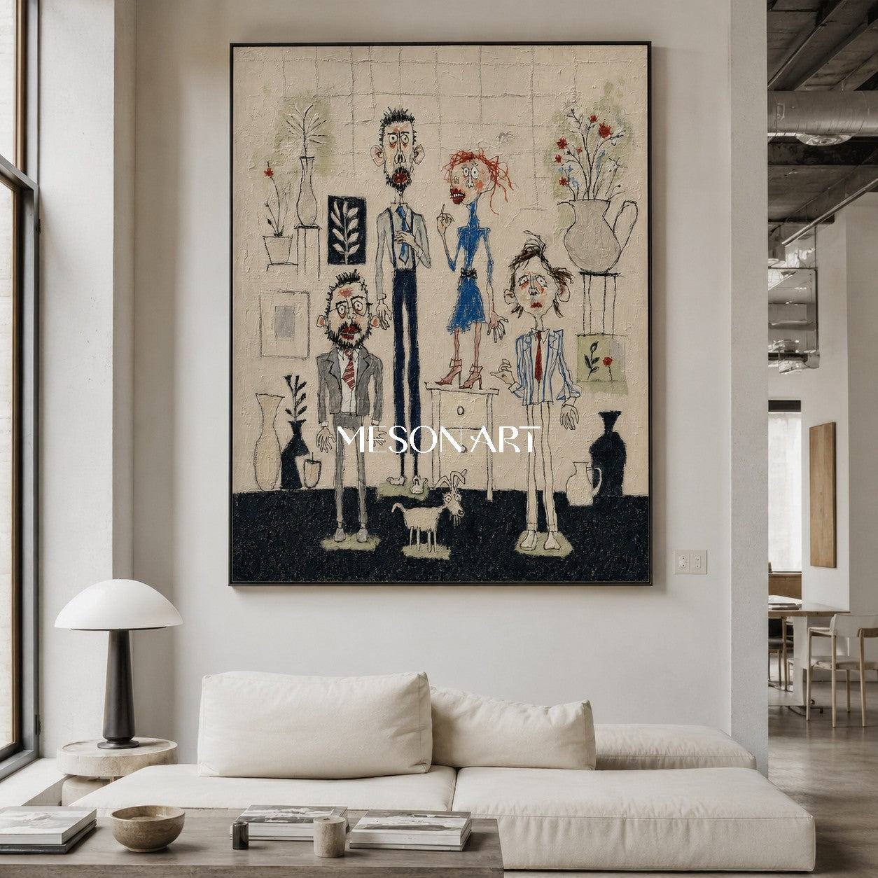Original Expressionist Figurative Art With Textured Canvas For Modern Living Room Decor