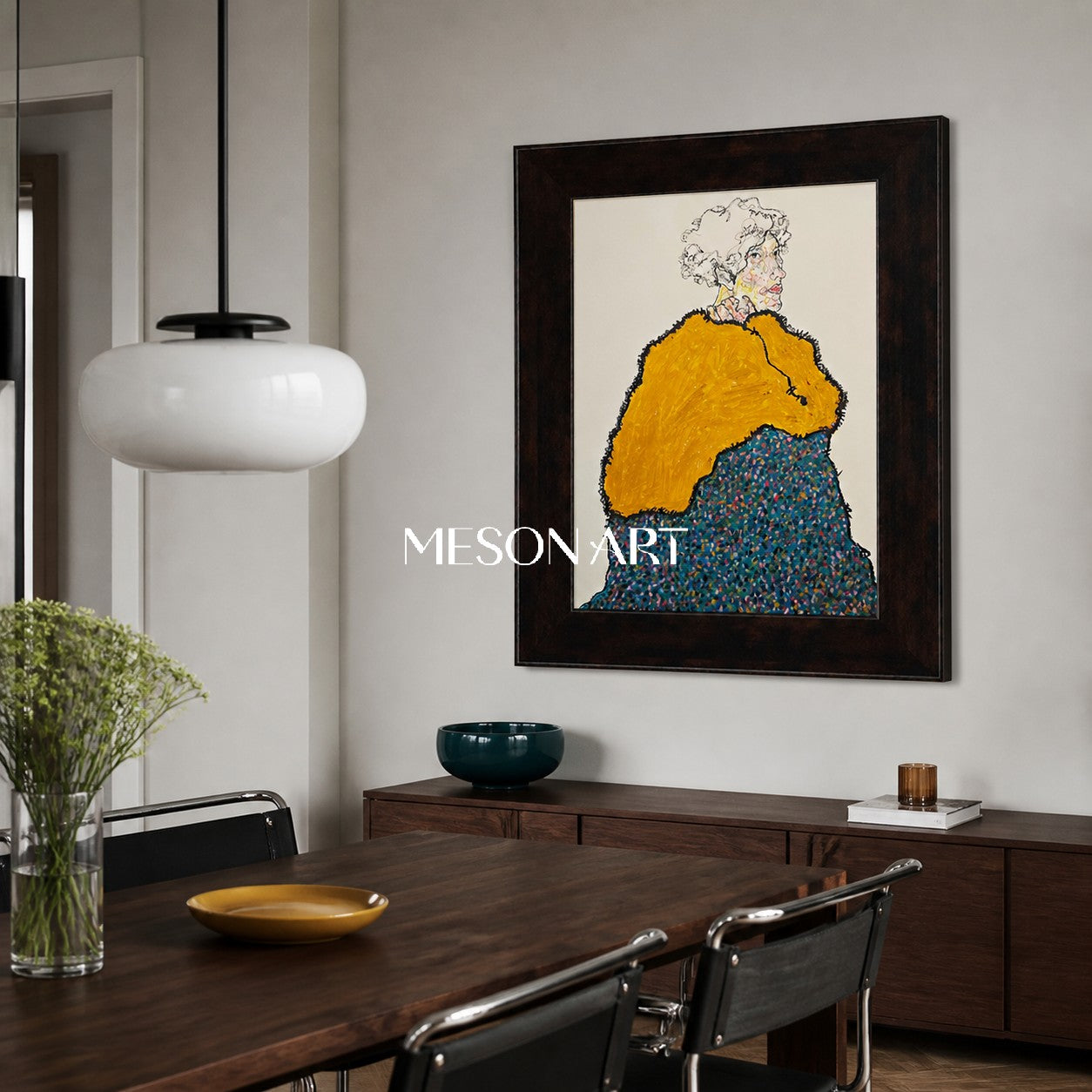 Gold And Black Contemporary Painting Original Artist Hand Painted Rectangular Wall Art By Mesonart
