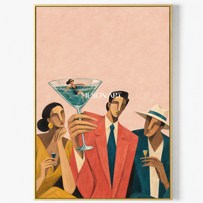 Pink Minimalist Figurative Modern People Art Rectangular Graphic Fashion Painting By Mesonart