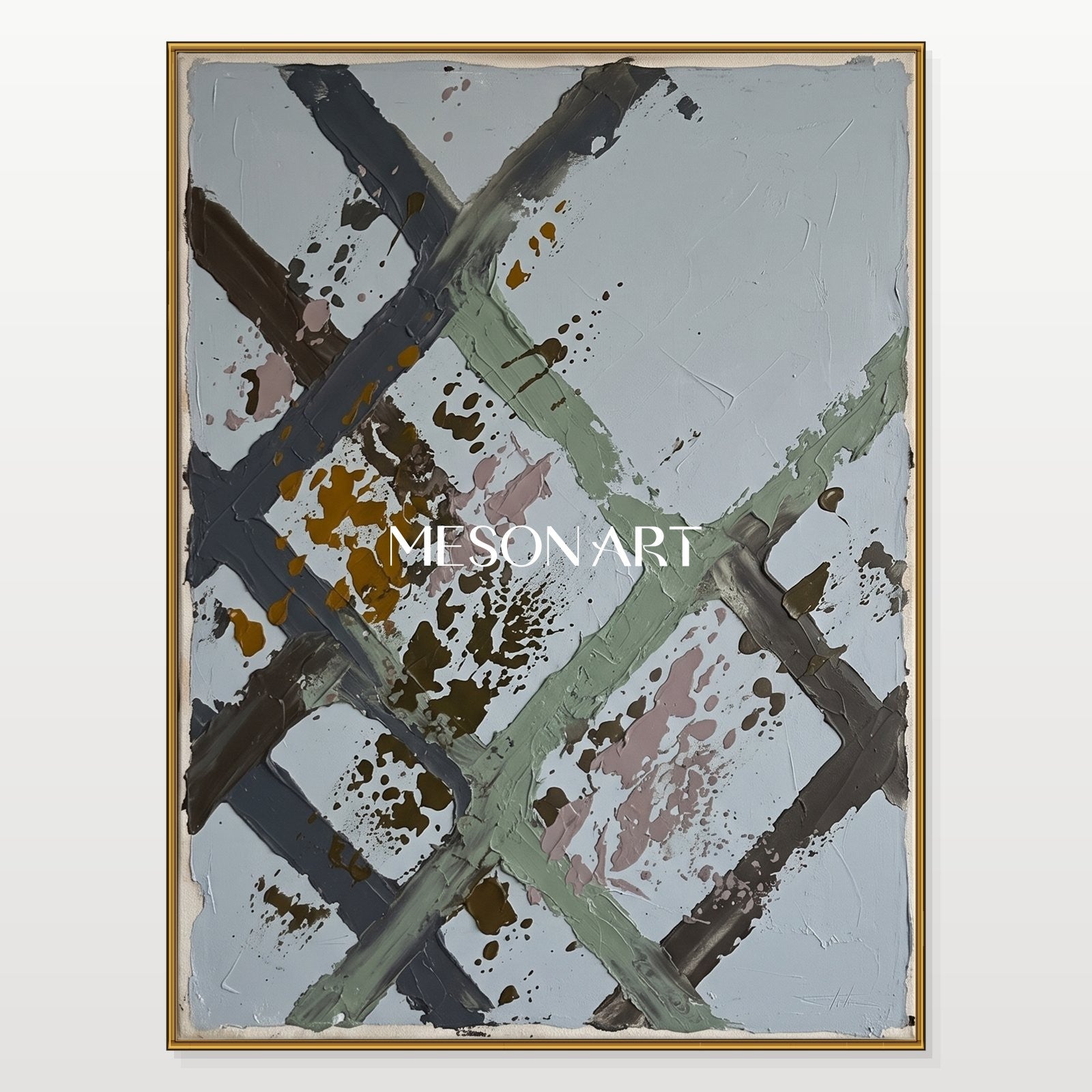 Minimalist Abstract Art With Soft Brushwork For Modern Living Room Decor