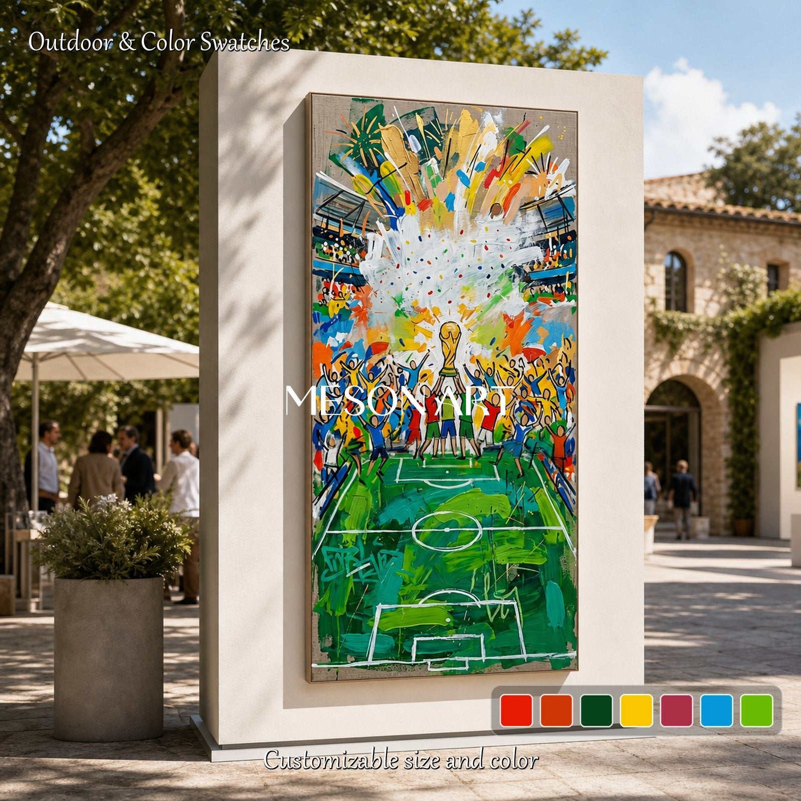 World Cup Graffiti Art For Living Room Gold Framed Sports Painting