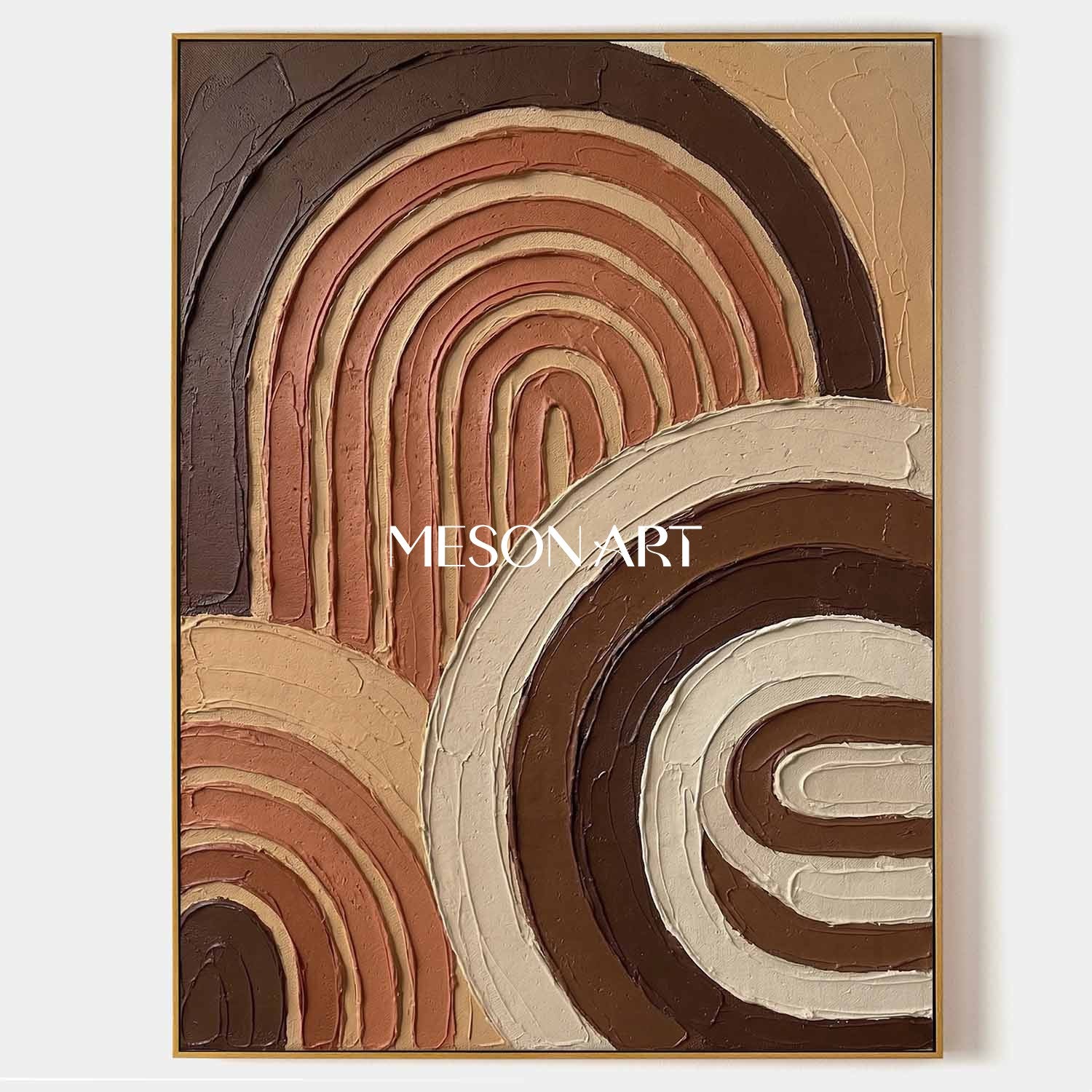 Boho Minimalist Sculptural Canvas Painting Vertical Geometric Art