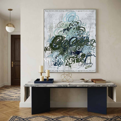 Original Graffiti Abstract Scribble Oil Painting Modern Office Decor 