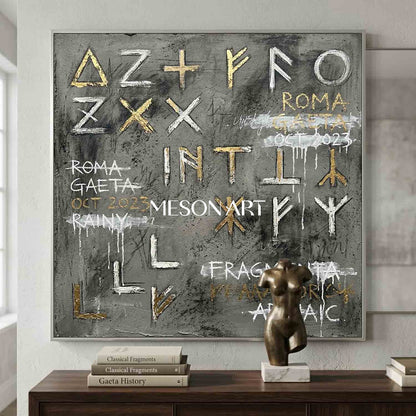 Big Modern Abstract Script Painting Industrial Villa Art Office Decor