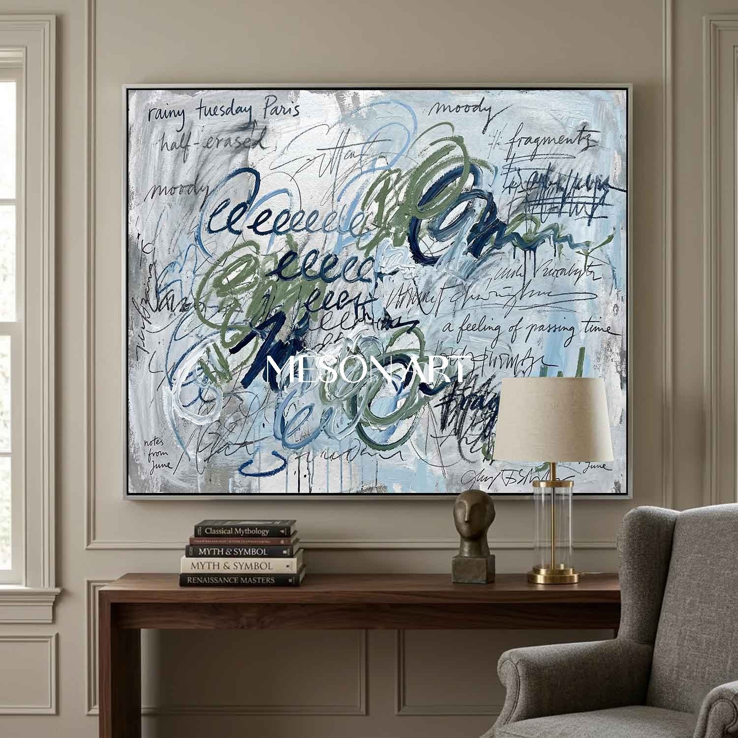 Commission Handmade Painting Luxury Office Graffiti Art Above Couch