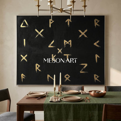 Modern Large Black Symbol Luxury Wall Art Custom Entryway Oil Painting