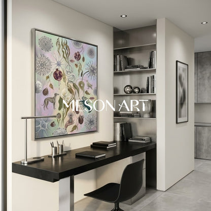 Bio-Surrealism Handmade Ecological Wall Art Soft Tone Organic Painting