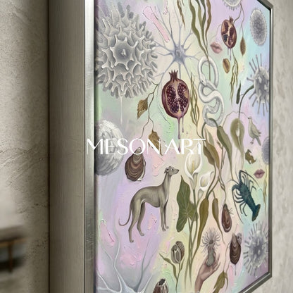 Bio-Surrealism Handmade Ecological Wall Art Soft Tone Organic Painting