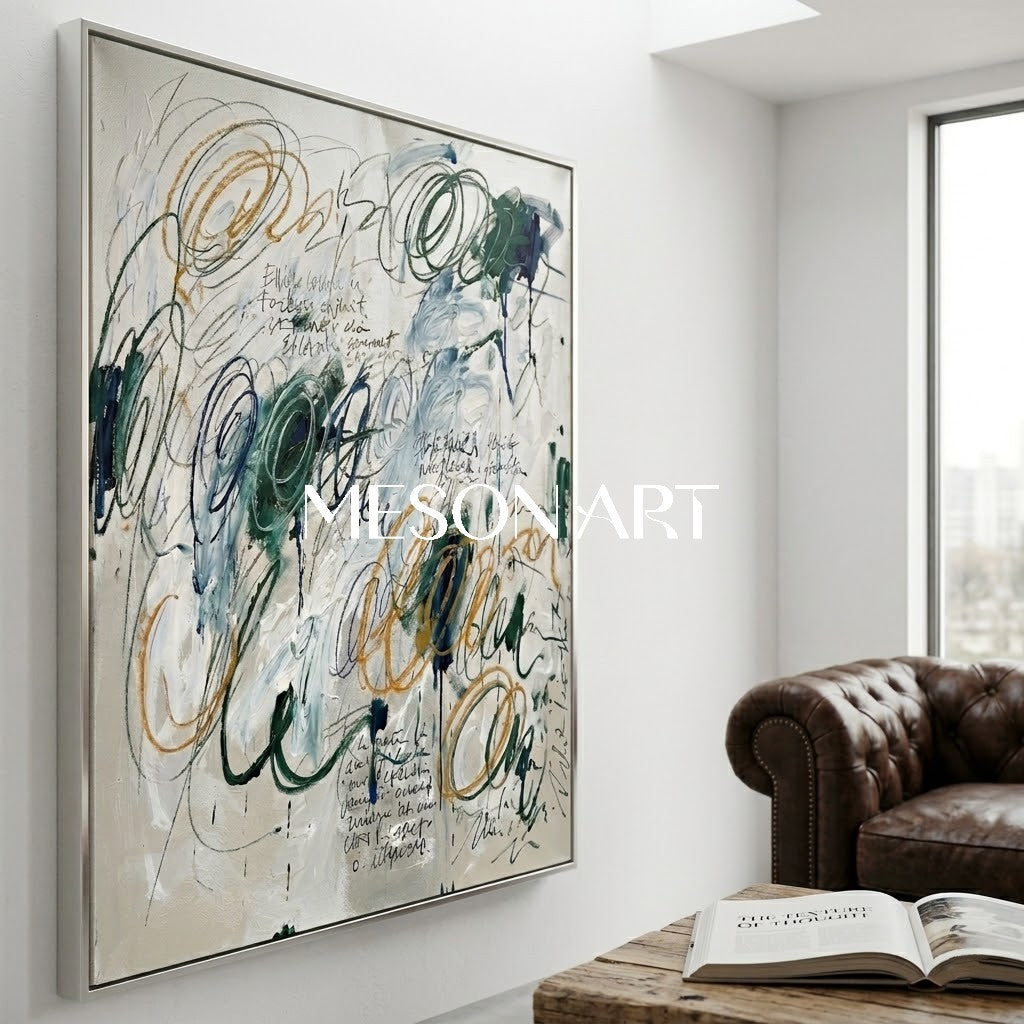 Large Original Scribble Abstract Oil Painting Large Texture Canvas Art